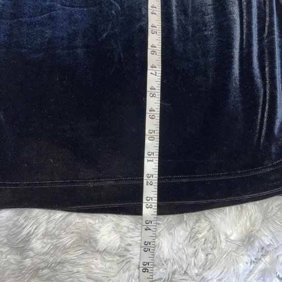 Talbots Velvet Midi Dress Size SMALL Black Empire Waist Short Sleeve Gorgeous - Picture 9 of 9